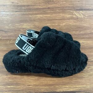 UGG Fluff Yeah Black Slides Slippers Women’s Size 7 Shoes